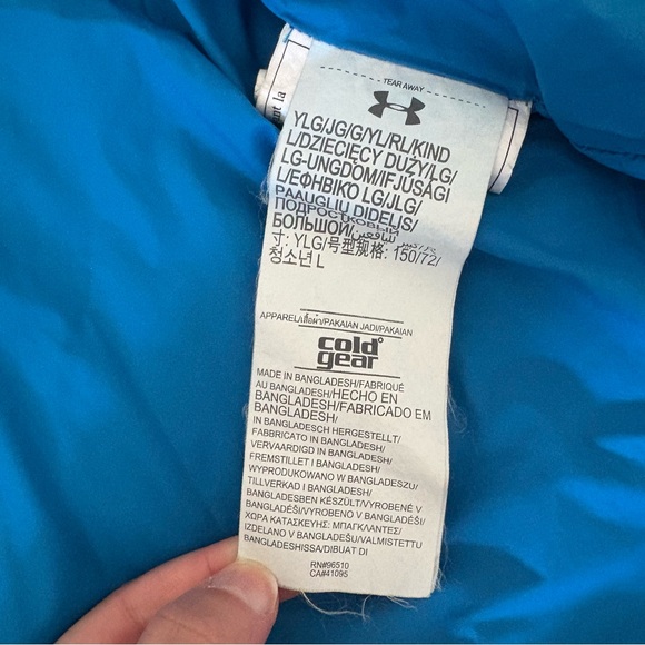 Under Armour Black and Blue ColdGear Light Puffer Spring Jacket Boys Size Large‎ - Picture 6 of 9